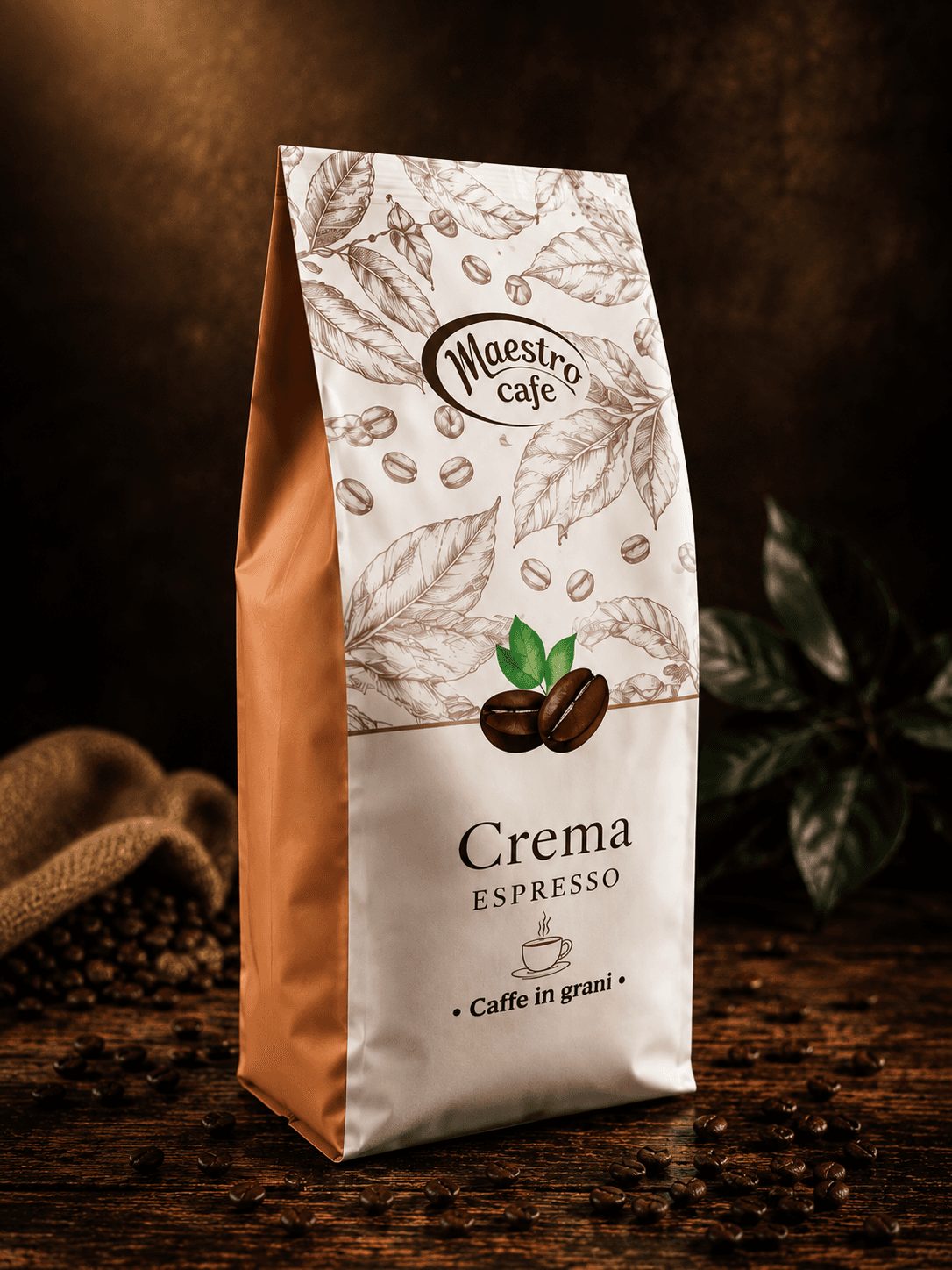 Maestro Crema Espresso 1 kg - kawa ziarnista 60% Robusta / 40% Arabica